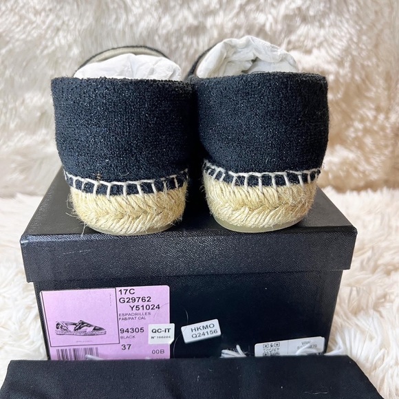 Authentic Chanel Espadrilles Metallic tweed and Patent Leather - Picture 3 of 9